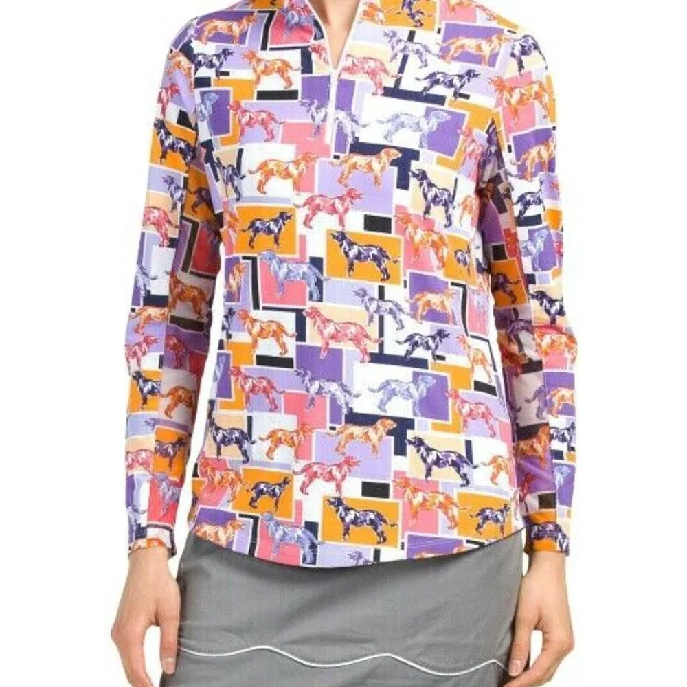 NWT IBKUL Radmodog 1/4 ZIP Long Sleeve Cooling Top Golf Tennis PickleBall Top S - Picture 2 of 12